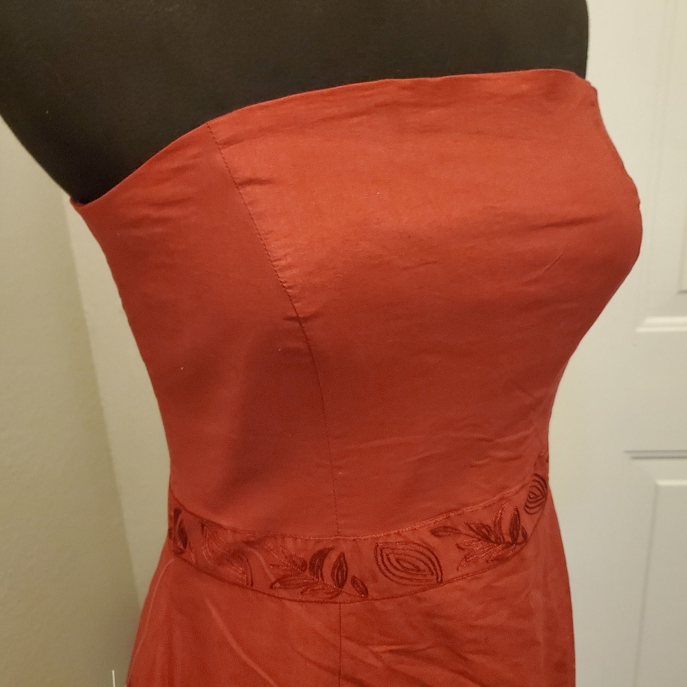 NWT !SALE! Ann Taylor Red Dress Midi Sz 4 Convertible Strapless or with Straps
